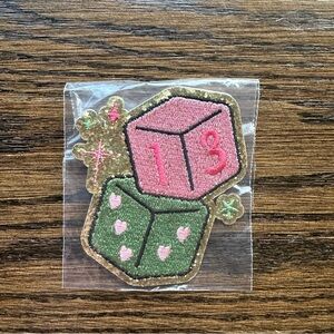 Stoney Clover Lane Pink and Green Dice Patch
